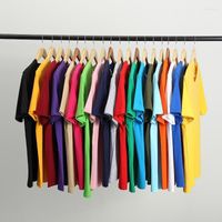Herr t-skjortor högkvalitativa varumärken bomull män kort ärm ren färgskjorta för streetwear tshirt tee sommar toppar m-5xlmen's loui22