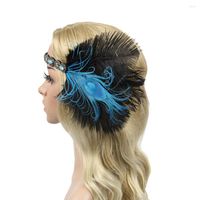 Bandanas Stirnbandklapper 1920er Kopfstück Hair Band Rhinestone Head Gatsby Fascinator Kopfbedeckung Vintage Frauen Hochzeitsfeier Tee