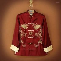 Этническая одежда Мужчина Ханфу Рубашки традиционные китайцы для ретро -дракон