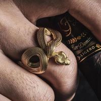 Rings de cluster vintage GOTH Punk Snake para homens homens Hip Hop Rock Acessórios de jóias de ouro