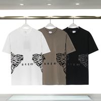 Camisetas de camisetas masculinas Chao Camiseta letras de animais de peito de peito impressão laminada Manga curta High Street Loose Camise