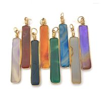 Collares colgantes pendientes de agata de piedra natural joyas de moda joyas de diy que hacen collar accesorios de forma larga de tira pequeña 6