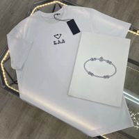 2023 PRADS Mulher camiseta masculina Paris Luxury Designer Camise