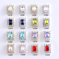 Decoraciones de arte de uñas 10pcs Japones 3d aleación lujosa diamantes cuadros de diamantes de diamantes gemas octogonales para suministros de manicura