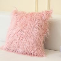 Kissen werfen Kissen für Couchstil Modern einfaches Netto Rot Imitation Beach Wolle Feste Farbe langes Haar Seidenkörper Kissenbezug mit Reißverschluss