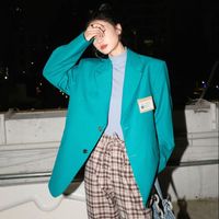 Trajes de mujer Blazers Fashion Fashion Casual de alta calidad 2023 Spring otoño chaqueta de pecho soltero estilo coreano chaquetas holgazan