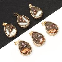 Hänghalsband harts droppform pärla liten 20x31mm charm söt brun gör diy halsband örhängen kvinnors smycken boutique