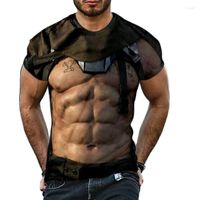 Camisetas masculinas moda para hombres musculosos abds 3d estampado camiseta casual de manga corta
