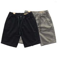 Pantalones cortos para hombres en verano puro color de rodilla longitud de rodilla pantalones livianos pantalones para la escuela