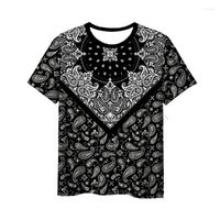 Camisetas masculinas Fashion Bandana 3d Print PAISLEY Camiseta para mujeres Muelas de estilo casual Diseño de mangas cortas de verano V23 V23