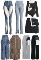Jupes sexuelles pour femmes avec grand body ￠ broches avec une jupe longue et un pantalon de jean slim et chaud avec une belle forme coup￩e de nombreux mod￨les sml