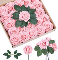 Hediye Sargısı 25 Buah Kotak Kemasan Buatan denan Mawar Palsu, Dekorasi Pernikahan Bunga Hadiah Valentine 0207