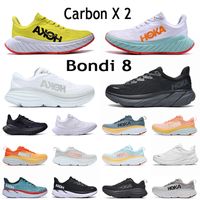 Hoka Bondi 8 Carbon x 2 кроссовки Hokas One Sneakers Clifton Real Teal Aquarelle Тройная черная белая голуба
