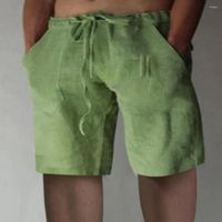 Pantalones cortos para hombres Pantalones de chándal ligero tela suave cordillera ancha de la pierna pura hombres puro prenda de fitness de verano