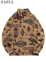 Sweats à capuche pour hommes Sweatshirts For Men Fuzzy Faux Sherpa Zipper Imprimé de street et de street