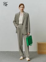 Pantaloni da donna a due pezzi fsle giacca in stile coreano femmina ufficio autunno lady blazers professionisti set 230209