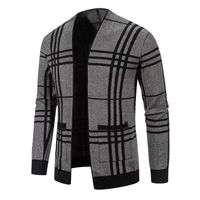 Chandails masculins Cardigan de mode masculins pour les manteaux d'hiver en tricot, vestes décontractées mâles tops homme manteau taille m-5xl tricots 2 couleurs 230209