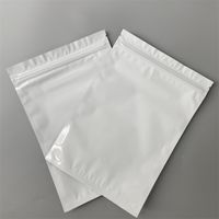 6 tamaños disponibles paquetes de muestra de sellado de aluminio de aluminio blanco para mylar con cierre de mylar de mylar sencillo de almacenamiento de alimentos bolsas de mape de cángaro con cremallera