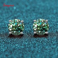 Stud Smyoue jeweils 0 5 2CT Blue Green Studs Ohrringe für Frauen funkelnde Diamantschmuck zertifiziert 100 S925 Sterling Silver 230209