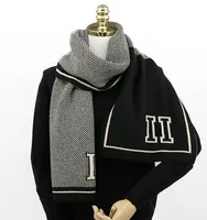 도매 한국 스카프 따뜻한 직사각형 줄무늬 회색 자카드 겨울 날실 니트 스카프 공장