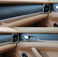 ل Porsche Panamera 20102016 لوحة التحكم المركزية الداخلية مقبض باب الألياف الكربونية 3D ملصقات شارات التصميم للسيارة accessorie6113860