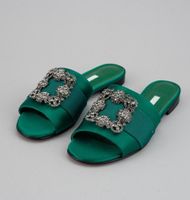 Sommer Luxus Martamod Crystal Sandals Schuhe Frauen Juwel Quadrat Kristallschnalle Rutschen Flats auf perfekten schönen Walking EU35-41