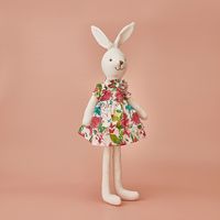 40cm tissu matériau en peluche lapin blanc lapin dans un festival de robe à fleurs cadeau pour enfants toys décoration intérieure