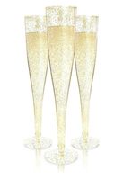 Einweg -Geschirr 20pcs Gold Glitzer Plastik Champagner Flöten Tassen Toasten Brillen Hochzeit Babyparty Party Vorräte 7693069
