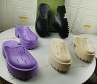 Перфорированные тапочки мужчины женские платформы дизайнерские сандалии клин резиновый вырез прозрачные материалы модные пляжные квартиры обувь