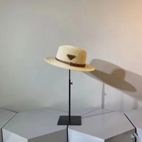 Designer Bucket Hat New Natural Panama Soft De forme paille de paille d'été Femmes hommes larges Brim Beach Sun Cap UV Protection Fedora Birthday Gift