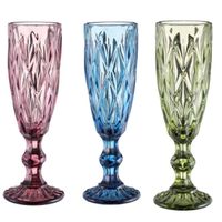 QBSOMK 150 ml 4colors Europese stijl reliëf glas in lood wijnlamp dikke gokjes groothandel