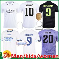 Jerseys de f￺tbol de Benzema 22 23 Camisa de f￺tbol Vini Jr Tchouameni Camavinfinga Alaba Asensio Modric Rodrygo Cuarto 2022 2023 Real Madrids Men Women Kids Kit Uniformes