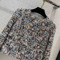 2022 Женский винтажный дизайнер твидовый пиджак