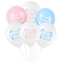 12 '' 100pcs Impresi￳n en su d￭a de bautizo Ballones de l￡tex Baby Feet globo para baby shower bautismo de bautismo Decoraci￳n de la fiesta