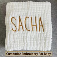 Mantas de envoltura de envoltorio personalizar bebe nombre de 6 capas toalla de baño para bebés cama de algodón de algodón de algodón orgánico nacido muselina edredón 230213
