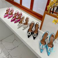 Zapatos de vestir de 2023-begum zapatos con manchas de hebilla con adornos de cristal tacones de zapatos sandalias de calzado de f￡brica dise￱adores de lujo para mujeres