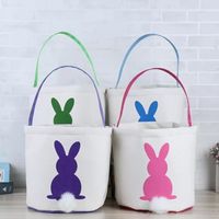 Canvas Пасхальная корзина для кролика уши хорошего качества пасхальные сумки для детских подарков в карикатура
