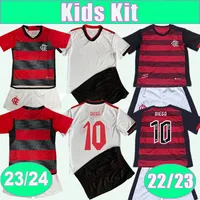 22 23 Flamengo Diego Pedro Kids Kit Soccer Jerseys 23 24 E.Ribeiro de Arrascaeta Home Away Football Shirts Short Boy Camisetas de Futebol