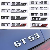S letra de emblema emblema estilismo 3d ABS TRUNCO TRUNCO TRUNCO PRATA PRATA RELO PARA MERCEDES BENZ AMG GT GTS GT63S GT43 GT50 GT53 GT63