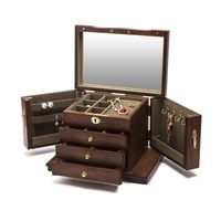 Joyas cajas de joyería de lujo Gran joyero de madera exhibición de almacenamiento anillo de aretes collar de joyería