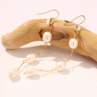 Natural freshwater pearl tassel earrings French cool wind wo...