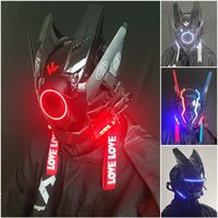 Party Masks 27 Modèles Pipe Dreadlocks Cyberpunk Cosplay Shinobi Forces spéciales Triangle Samurai Project El avec LED Light 230215