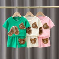 Summer Baby Girls Ropa deportiva Suteres de ni￱os Baby Boy Ropa de ropa Camiseta Pantalones cortos 2 PCS Trajes para ni￱os Set