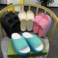 Terlik Lüks Tasarımcı Sandal Lady Slaytlar Platform Platform Kama Gökkuşağı Yaz Terlik Kadınlar İçin Erkekler Bayanlar Markalar Dearfoam Kauçuk Havuz Slide Plaj Pembe Siyah Mavi