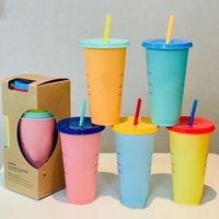 Starbucks Magic Coffee кружка пластиковые стаканчики 24 унции/710 мл с изменчивыми цветами тумблеры, пьющие сока чашку с губами и соломенной костомкой