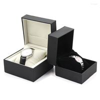Watch Boxes Luksusowe pudełko skórzane obudowy Organizator przechowywania do kwarcowej biżuterii mechanicznej prezent