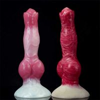 Massager di giocattoli sessuali di dildo a nodo grande con ventosa giocattoli sessuali del pene di carne realistica per donne silicone tappo anale flessibile flessibile