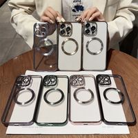 Nueva caja MAGSAFE transparente transparente transparente de lujo para iPhone 14 13 12 11 Pro Max Plus Cubierta de protector de cargador inal￡mbrico suave