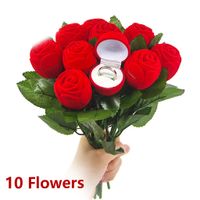 Jewelry Cajas creativas de anillo de flores de rosa Flores Matrimonio de boda Matrimonio Valentín Día Anillos de regalo Cajas de joyería 230215