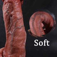 Massageador de brinquedos sexuais y P￪nis de silicone macio Dildo realista para mulheres grandes f￪meas de pau falsas Ferramentas de masturba￧￣o adultos brinquedos er￳ticos l￩sbicas